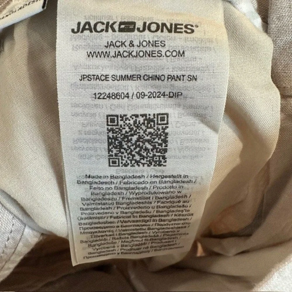 Jack & Jones Tapered Fit Linen Chino Pants | Modern Classic | Khaki | 30x32 NWT